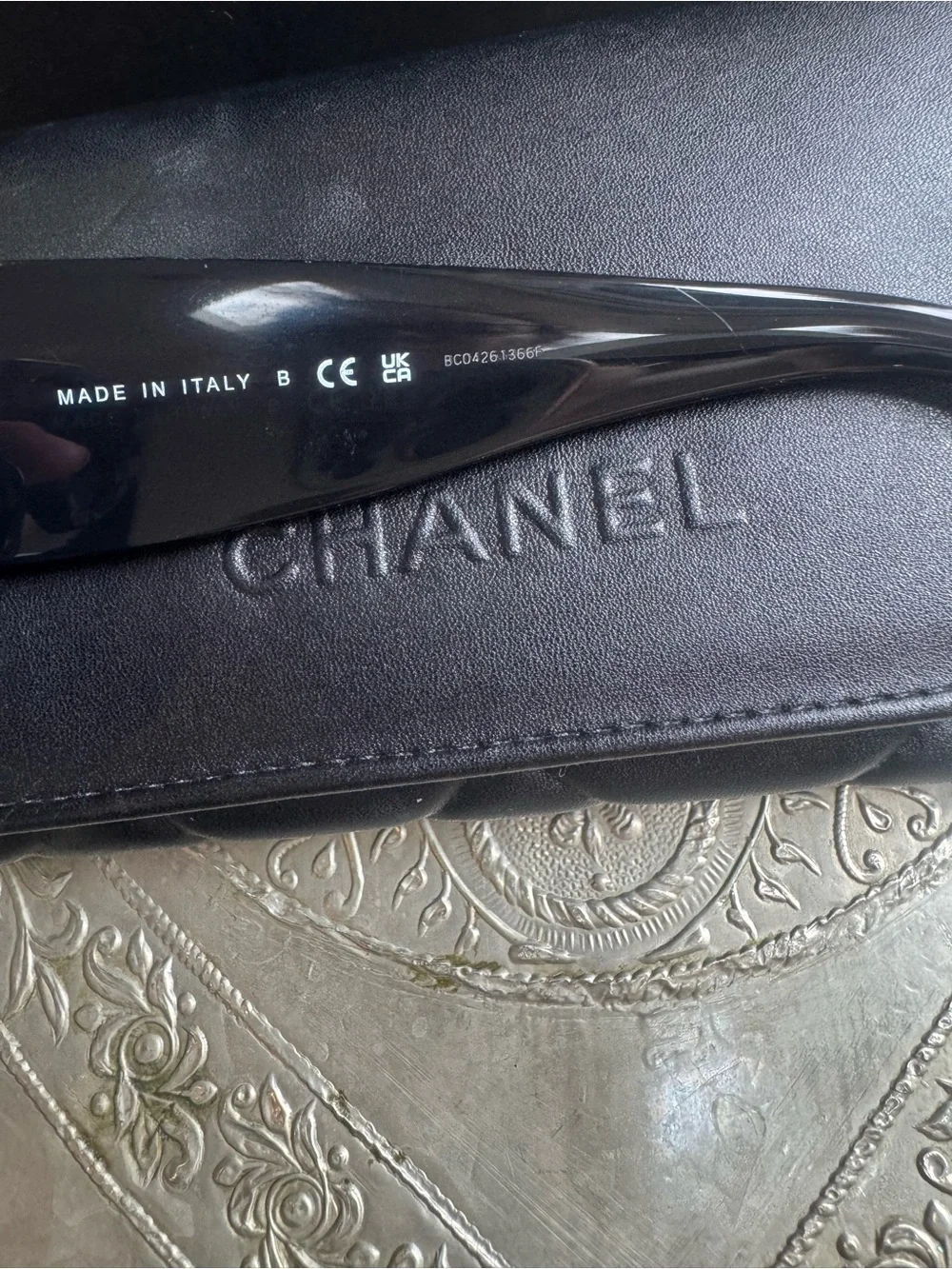 CHANEL Black Oversized Square 5435A Sunglasses with Gold CC Emblem